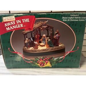 VTG 1998 Mr Christmas Animated Away in the Manger Nativity  Musical Lights Up